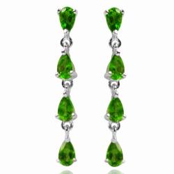 De Buman Sterling Silver Chrome Diopside Dangle Earrings