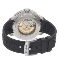 Tissot Men's 'Seastar' Black Dial Black Silicone Strap Watch