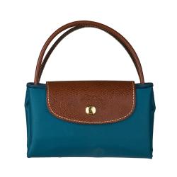 Longchamp Aqua Blue 'Mini Le Pilage' Tote Handbag