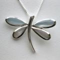 Sterling Silver Mother of Pearl Dragonfly Necklace (Thailand)