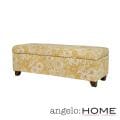 angelo:HOME Kent Vintage Sun-washed Floral Tan Wall Hugger Trunk Storage Ottoman