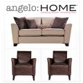 angelo:HOME Crawford Espressso Art Deco 3-piece Sofa Collection