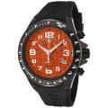 Swiss Legend Men's 'Eograph' Orange Dial Black Rubber Chrono Watch