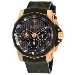 Corum Men's 'Admiral Cup' Black Dial Rose Gold Black Strap Watch