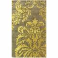 Handmade Luna Damask Green New Zealand Wool Rug (7'6 x 9'6)