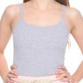 American Apparel Women's Heather Grey Baby Rib Spaghetti Tank