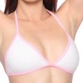 American Apparel White/ Pink Baby Rib Bikini Bra