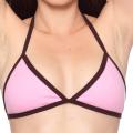 American Apparel Women's Pink/ Brown Baby Rib Bikini Bra