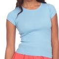 American Apparel Women's Baby Blue Classic Cap-sleeve Baby Rib Cotton Tee