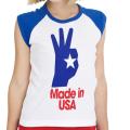 American Apparel Girl's 'Made in USA' Screen-print Raglan Cotton Tee