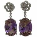 D'sire 10k Gold Ametrine and 1/6ct TDW Diamond Earrings (H-I, VS1-VS2)