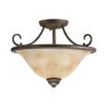 Aztec Lighting Traditional 2-light Aged Iron Semi-flush Mount