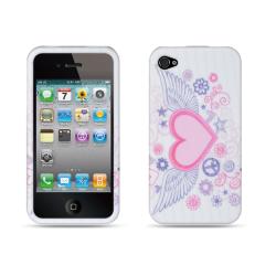 Premium Apple iPhone 4/ 4S Heart and Wings White Protector Case