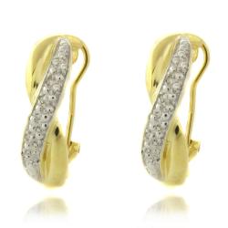 14k Gold over Silver 1/4ct TDW Diamond 'X' Earrings (I-J, I2-I3)
