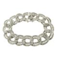 Finesque Sterling Silver 1ct TDW Diamond Link Bracelet