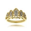 14k Gold over Sterling Silver Diamond Accent Marquise Shape Ring