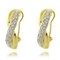14k Gold over Silver 1/4ct TDW Diamond 'X' Earrings (I-J, I2-I3)