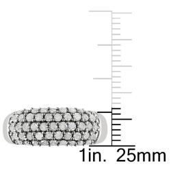 Sterling Silver 1ct TDW White Diamond Fashion Ring (I-J, I3)