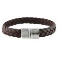 Stainless Steel and Braided Leather Bracelet