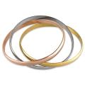 Tri-color Stainless Steel Stackable 3-piece Bangle Bracelet