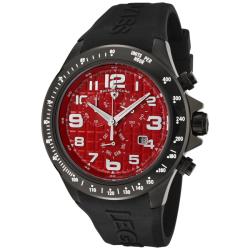 Swiss Legend Men's 'Eograph' Red Dial Black Rubber Chrono Watch