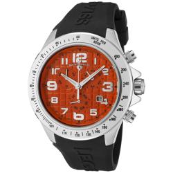 Swiss Legend Men's 'Eograph' Orange Dial Black Rubber Chrono Watch