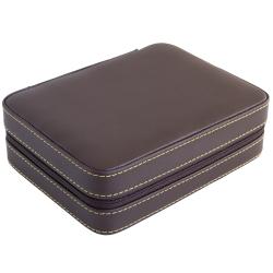 Compact Soft Leatherette 4-Watch Travel Case