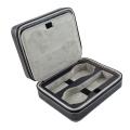 Compact Soft Black 4-Watch Travel Case