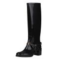 Jimmy Choo 'Chester' Black Stacked Heel Equestrian Rain Boot