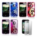 Apple iPhone 4/4S Sparkling Crystal Designer Case and Screen Protector