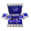 Silvertone Antiqued Purple Velvet Jewelry Box (India)