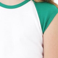 Youth Baby Rib Cap Sleeve Raglan White/Kelly Green