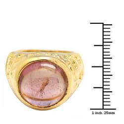 De Buman 18k Yellow Gold over Sterling Silver Tourmaline Ring