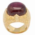 De Buman 18k Yellow Gold over Sterling Silver Tourmaline Ring