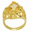 De Buman 18k Yellow Gold over Sterling Silver Citrine Ring