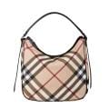 Burberry Signature Plaid Medium Hobo Bag