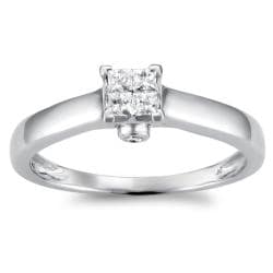 10k White Gold 1/4ct TDW Composite Solitaire Diamond Engagement Ring (I-J, I2)
