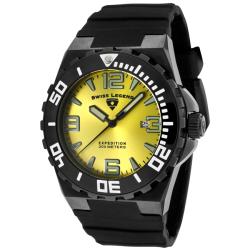 Swiss Legend Men's 'Expedition' Yellow Dial Black Silicon Watch