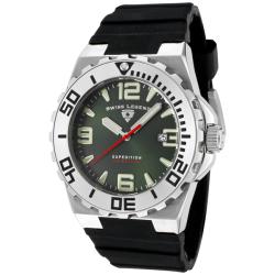 Swiss Legend Men's 'Expedition' Green Dial Black Silicon Watch