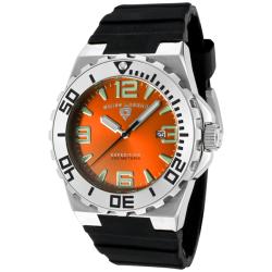 Swiss Legend Men's 'Expedition' Orange Dial Black Silicon Watch