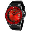 Swiss Legend Men's 'Expedition' Red Dial Black Silicon Watch