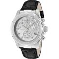 Invicta Men's 'Elite' Black Genuine Calfskin Leather Chronograph Watch