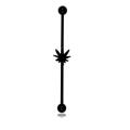 Black Surgical Steel Pot Plant Industrial Barbell Earring