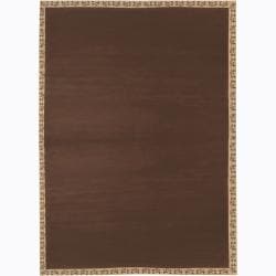Hand-woven Mandara Brown Border Rug (10' x 10')