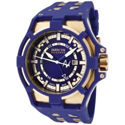 Invicta Men's 'Reserve' Akula Rubber & 18-Karat Golplated GMT Watch