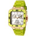 Invicta Women's 'Angel' Light Silver Dial Neon Green Rubber Watch
