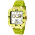 Invicta Women's 'Angel' Light Silver Dial Neon Green Rubber Watch