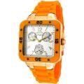 Invicta Women's 'Angel' Light Silver Dial Neon Orange Rubber Watch