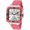 Invicta Women's 'Angel' Light Silver Dial Neon Pink Rubber Watch