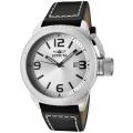 Invicta Men's 'Corduba' Silver Dial Black Leather Watch